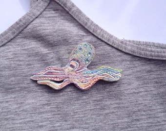 Octopus brooch pin broche octopus pieuvre poulpe