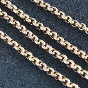Edwardian Rose Gold Necklace Chain with Belcher Links, c1901-10, 27 inches, Layaway Available