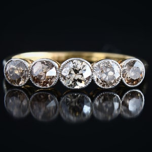 Antique Half Eternity Diamond Engagement Ring