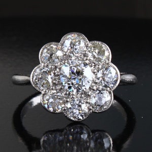 Vintage Diamond daisy Cluster Engagement Ring
