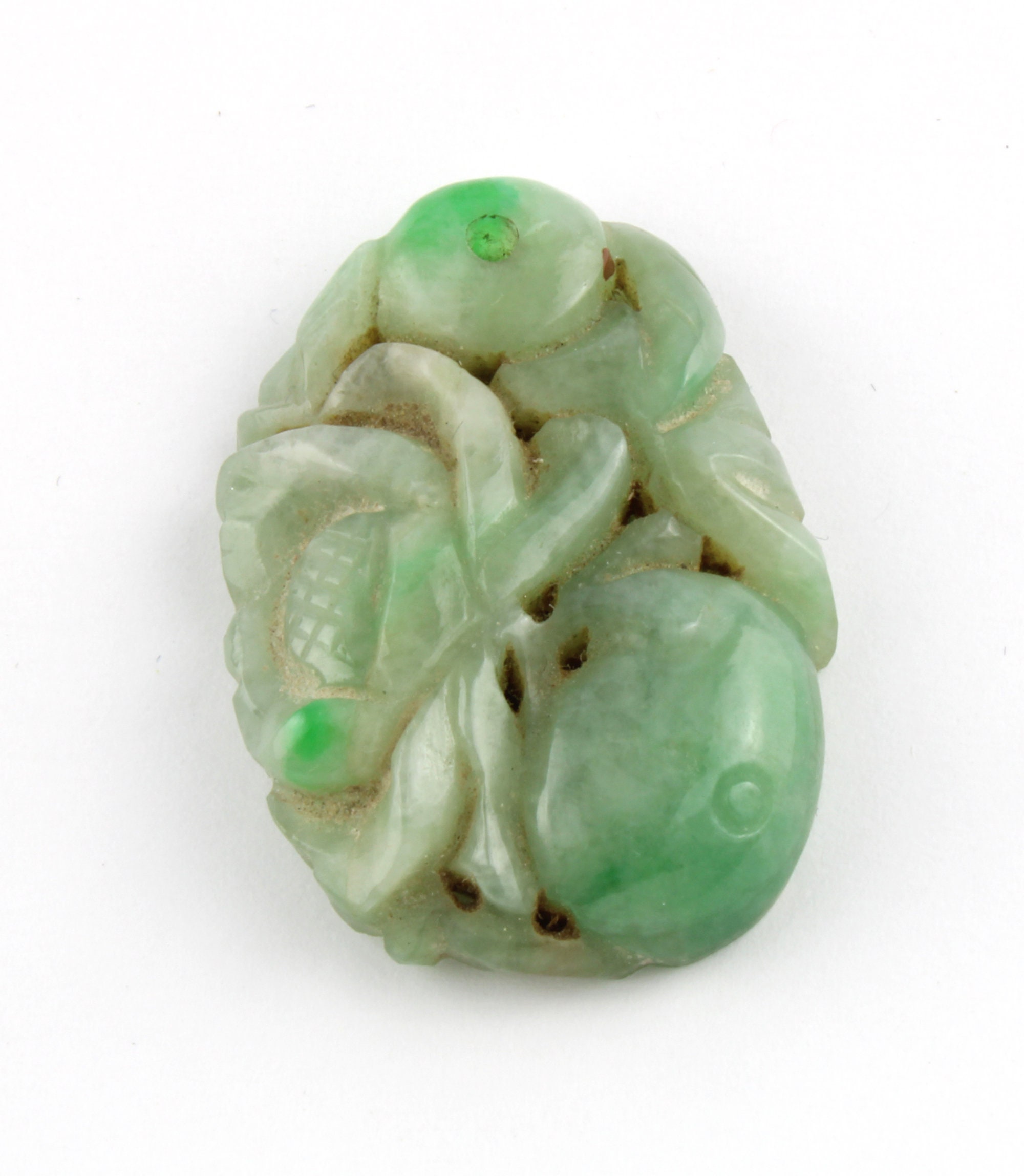 Pendentif Ying-yang En Jade Vert Clair Chine Fin XIXème - Bijou Ancien, Symbole, Occasion