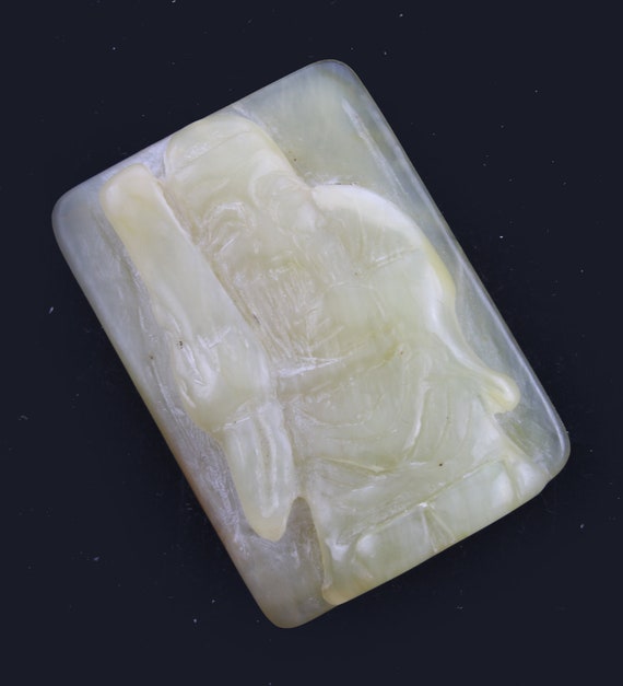 Antique Chinese Celadon Jade Pendant - image 1