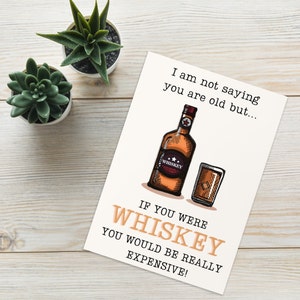 Birthday Card for the Whiskey Lover / Expensive Whiskey / Funny Birthday Card / Antique Birthday Card