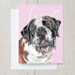 Sie sind eine Valentinstagskarte | Aquarell Hundekarte | Hunde Valentinstagskarte | Valentinstag Pun | Bernhardiner