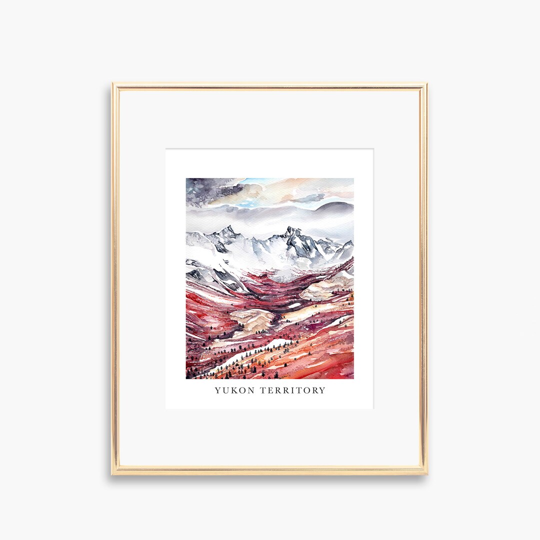 Yukon Territory Watercolor Art Print Canada Province City Art Etsy Canada Wall Decor Etsy Canada