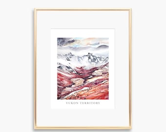 Yukon Territory Watercolor Art Print Canada Province City Art | Etsy Canada | Wall Decor