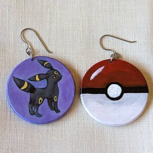 Hand Painted Umbreon Earrings