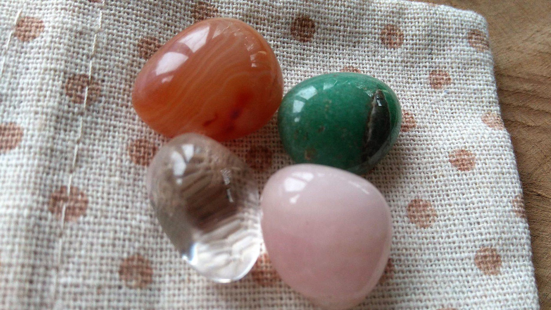 Crystal Healing/Sac de Cristaux d'amour Quartz Rose Jade Carnelian Clear Outil Méditation