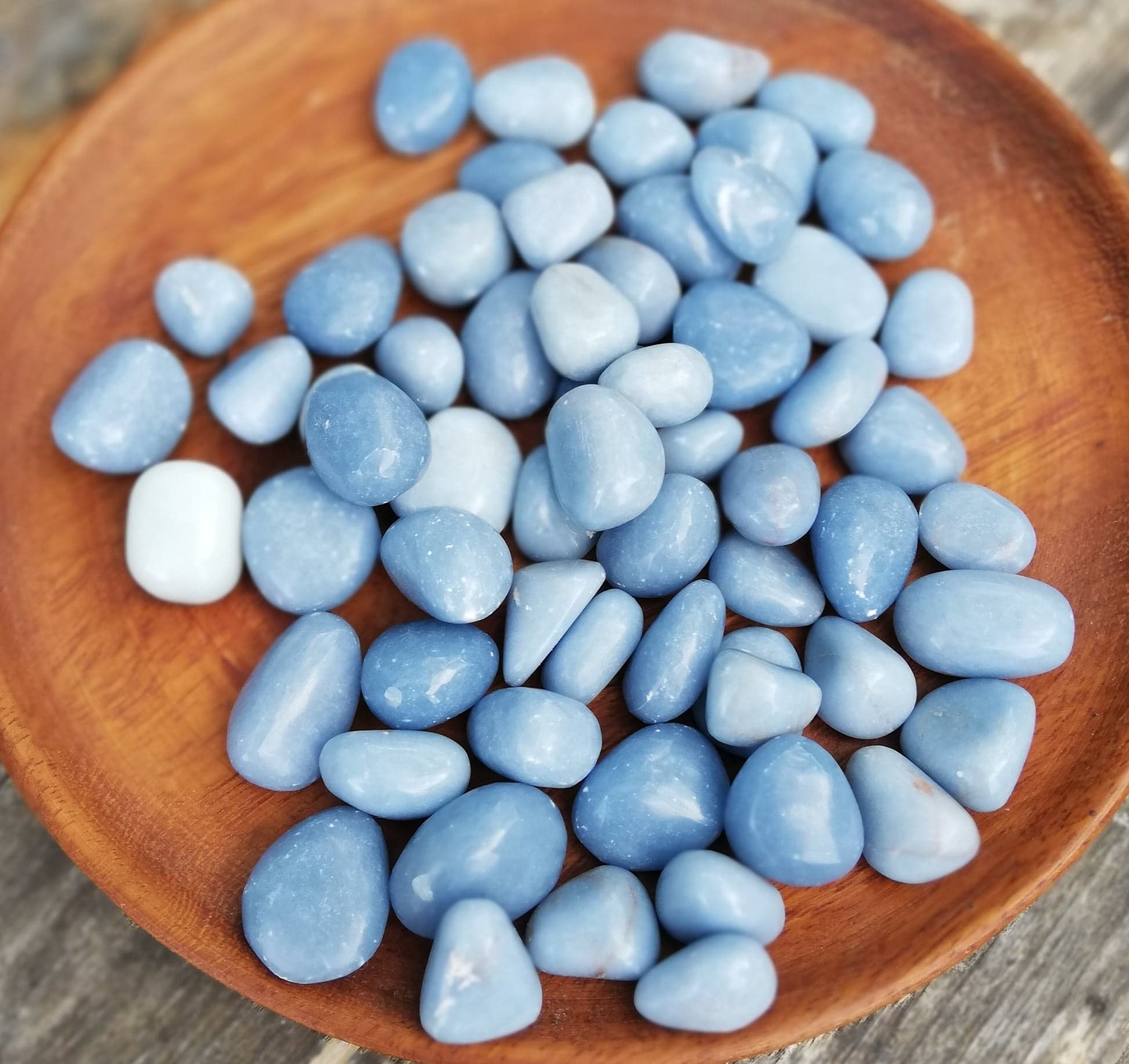 Angelite Tumble Stones, Angelite Crystal, Tumbled Pocket Stone, Crystal Healing Crystal