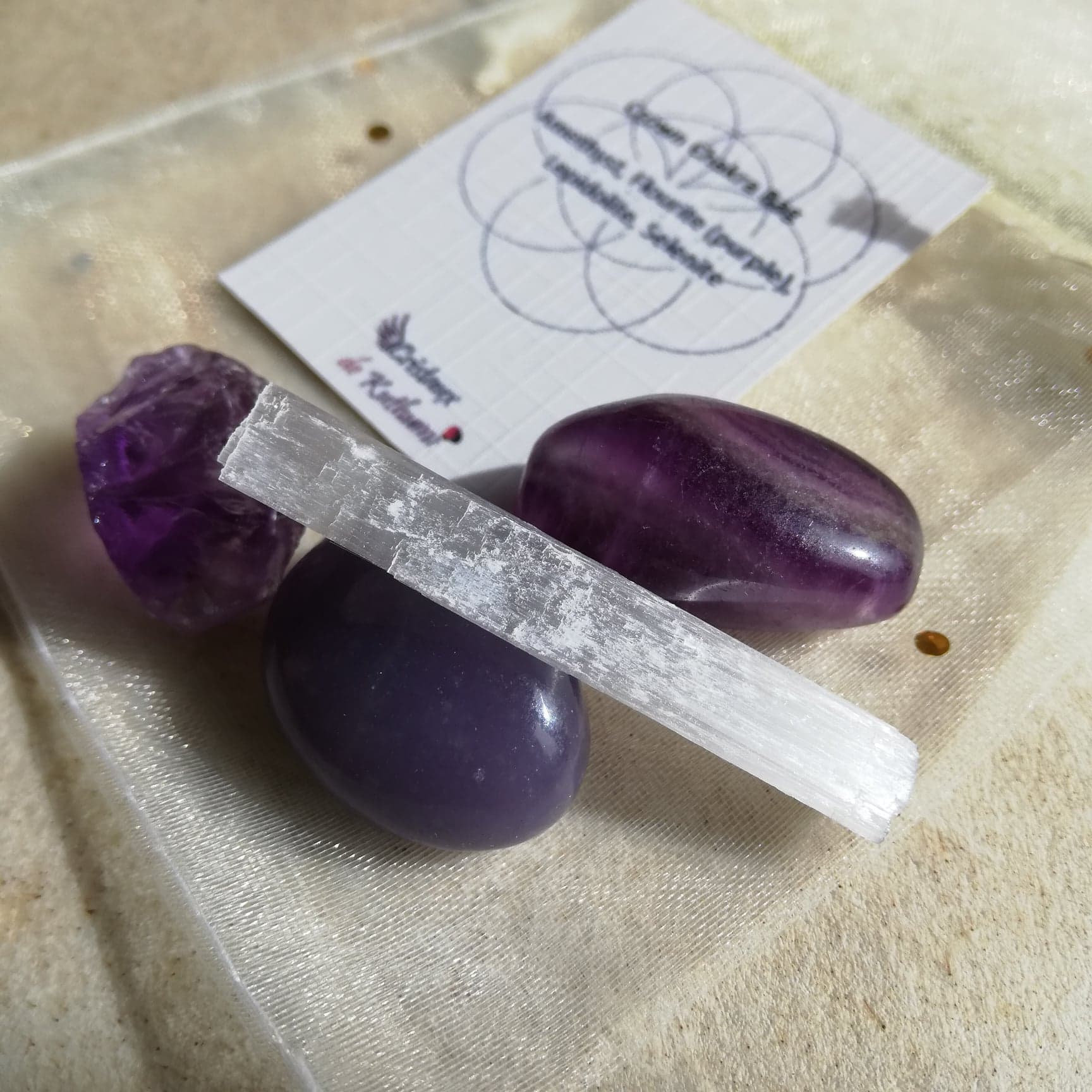 Sac Chakra de La Couronne Cristaux, Cristaux Couronne, Pourpre, Violets, Cristal Guérison, Guérison