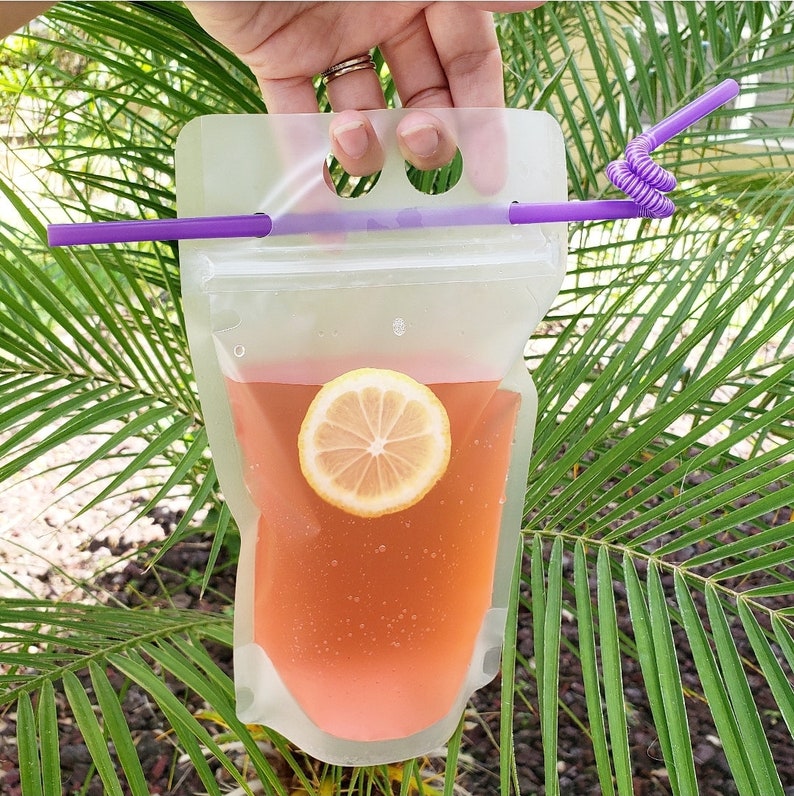 Drink Pouch Plastic Reusable Drink Pouches Bachelorette Etsy
