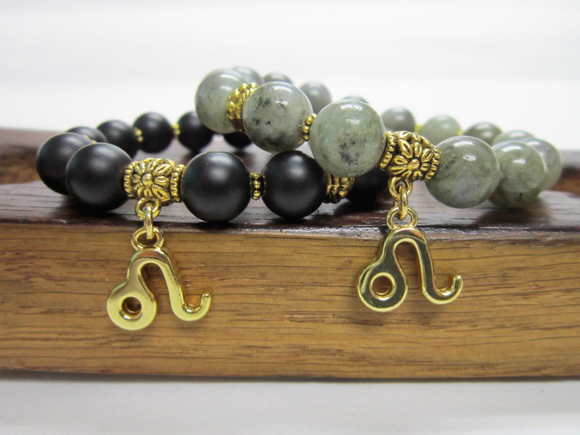 Leo Bracelet Leo Zodiac Charm Bracelet Leo Yoga Bracelet Leo Etsy