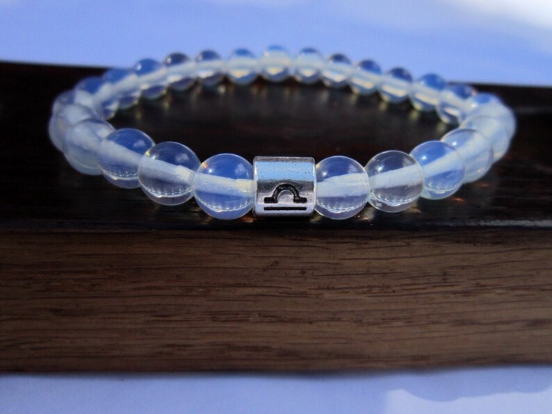 Libra Zodiac Bracelet Libra Gemstone Charm Bracelet Libra Etsy