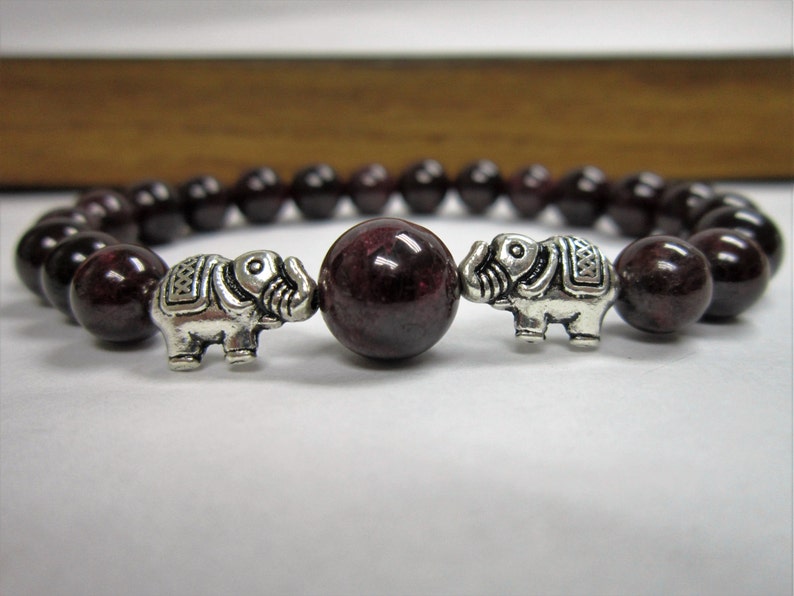 Garnet Elephant Bracelet