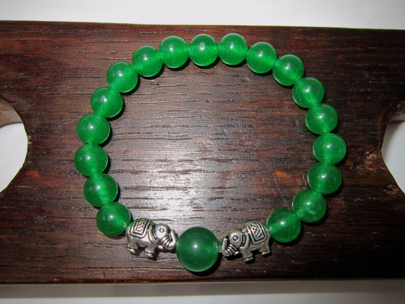 Green Jade Bracelet Green Jade Chakra Elephant Bracelet Etsy