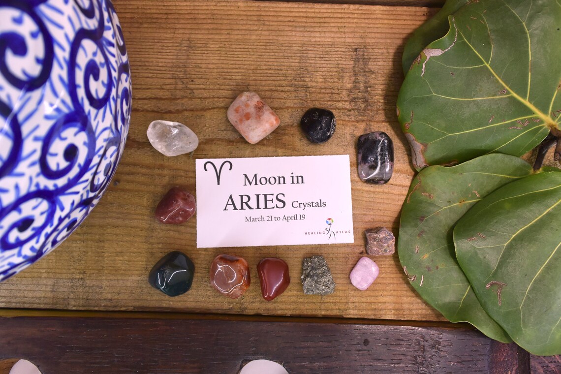 ARIES Zodiac Gemstone Kit MOON in Aries Crystals Kit Aries Etsy