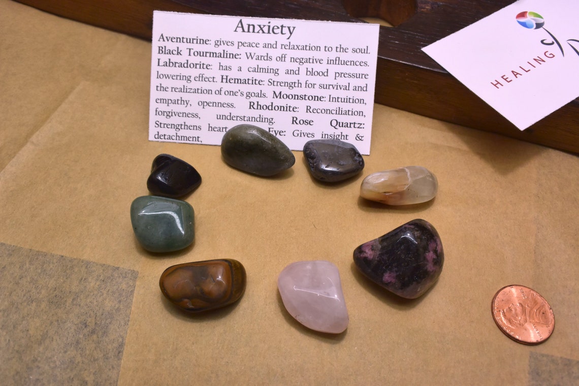 Anxiety Gemstone Kit Anxiety Crystals Kit Stones for Anxiety Etsy