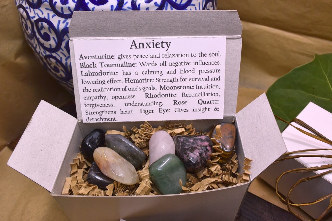 Anxiety Gemstone Kit Anxiety Crystals Kit Stones for Anxiety Etsy