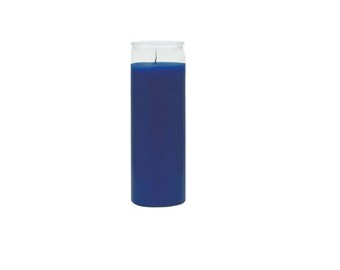 Blue 8 Inch Unscented Prayer Candle Spell Candle Ritual Candle Devotion Candle Peacefulness Communication Harmony Higher Self Water Deities