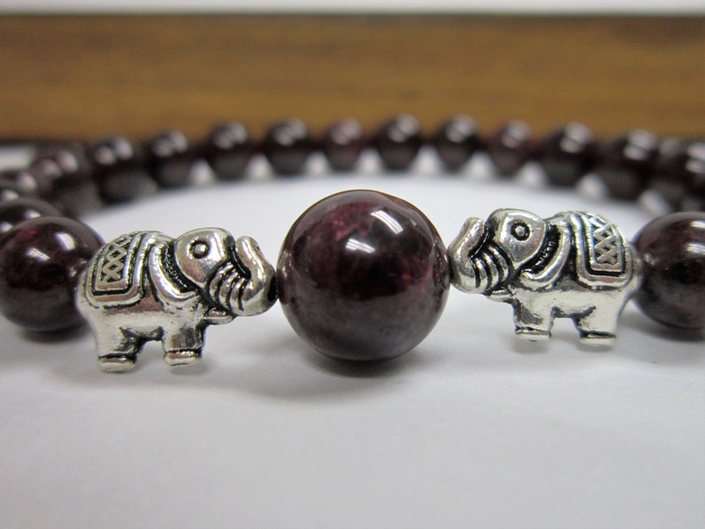 Garnet Elephant Bracelet