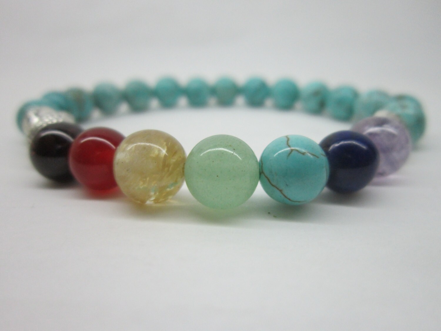 Turquoise Chakra Bracelet Turquoise Chakra Gemstone Bracelet Etsy