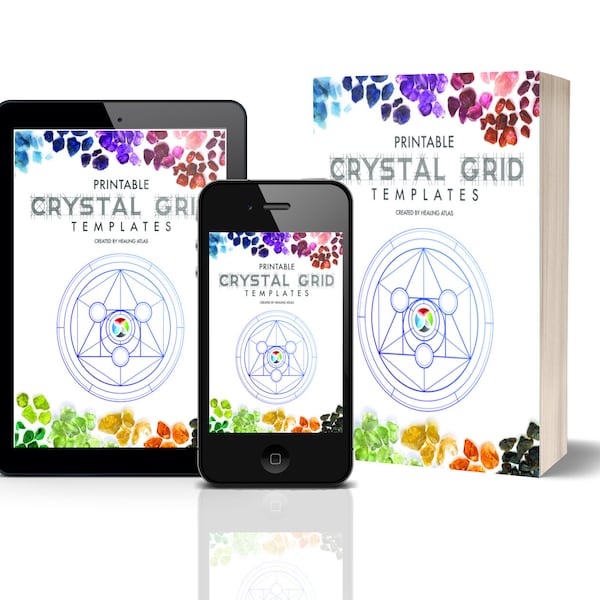 Printable Crystal Grid Template EBook Healing Atlas Downloadable Printable Crystal Grid Templates EBook Crystal Grids Templates Ebook