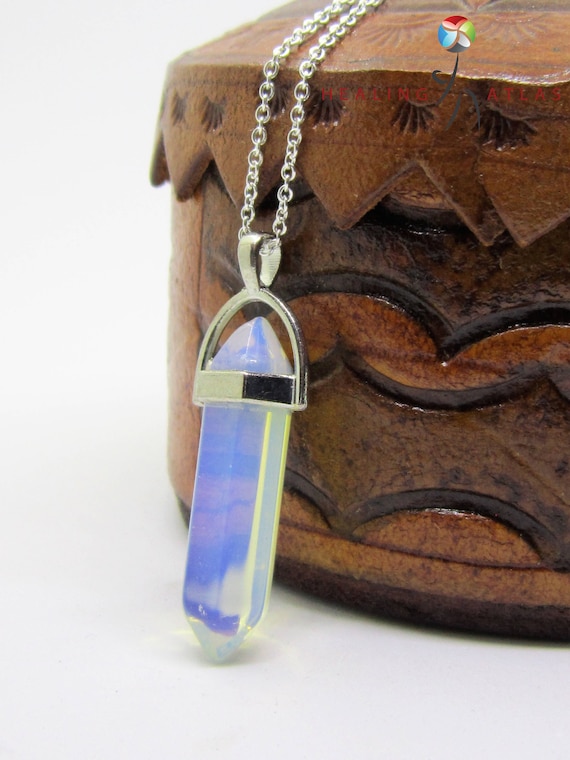 Opalite Healing Crystal Point Necklace Opalite Minimalist | Etsy