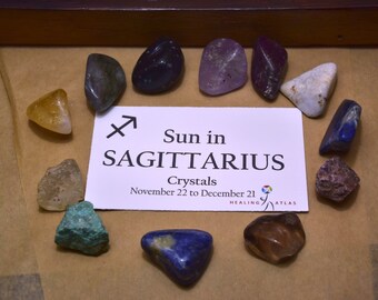 Sagittarius Gemstone Kit: Turquoise, Citrine, Amethyst Crystals
