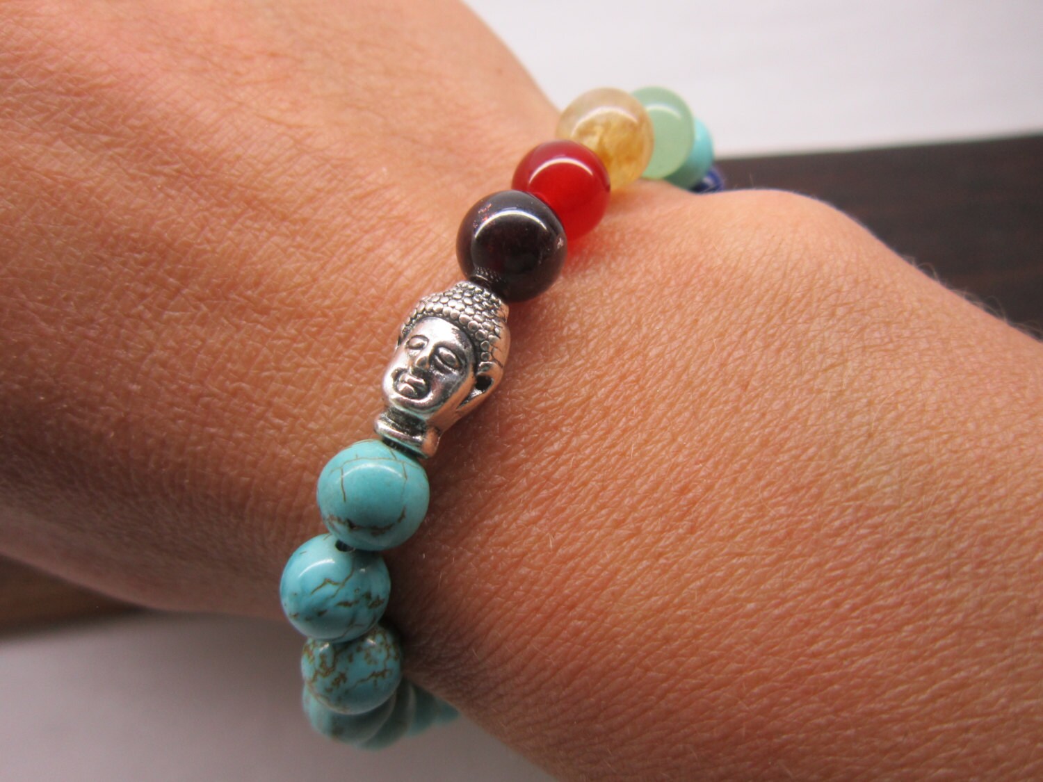 Turquoise Chakra Bracelet Turquoise Chakra Gemstone Bracelet Etsy