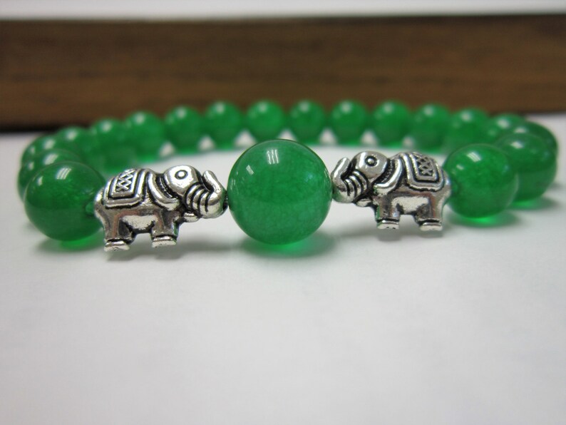 Green Jade Bracelet Green Jade Chakra Elephant Bracelet Etsy