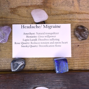Headache Relief Gemstone Kit: Amethyst, Hematite, Lapis Lazuli