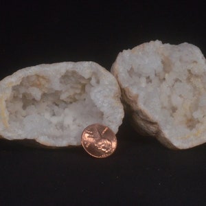 Unique Quartz Crystal Geode Pair from Morocco