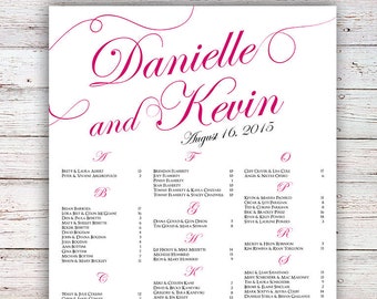 Wedding Seating Chart -  RUSH SERVICE - Customizable Calligraphy Wedding Seating Chart Reception Poster - Digital Printable File custom HbC9
