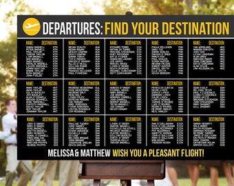 Sitzplan Airport Travel: Ankunfts-Thema (Digitale Druckbare Datei)