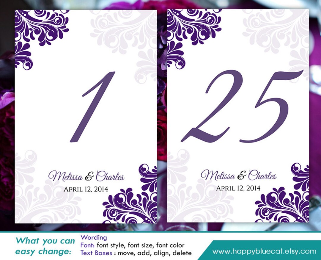 Diy Printable Table Number Card Template Instant Download - Etsy