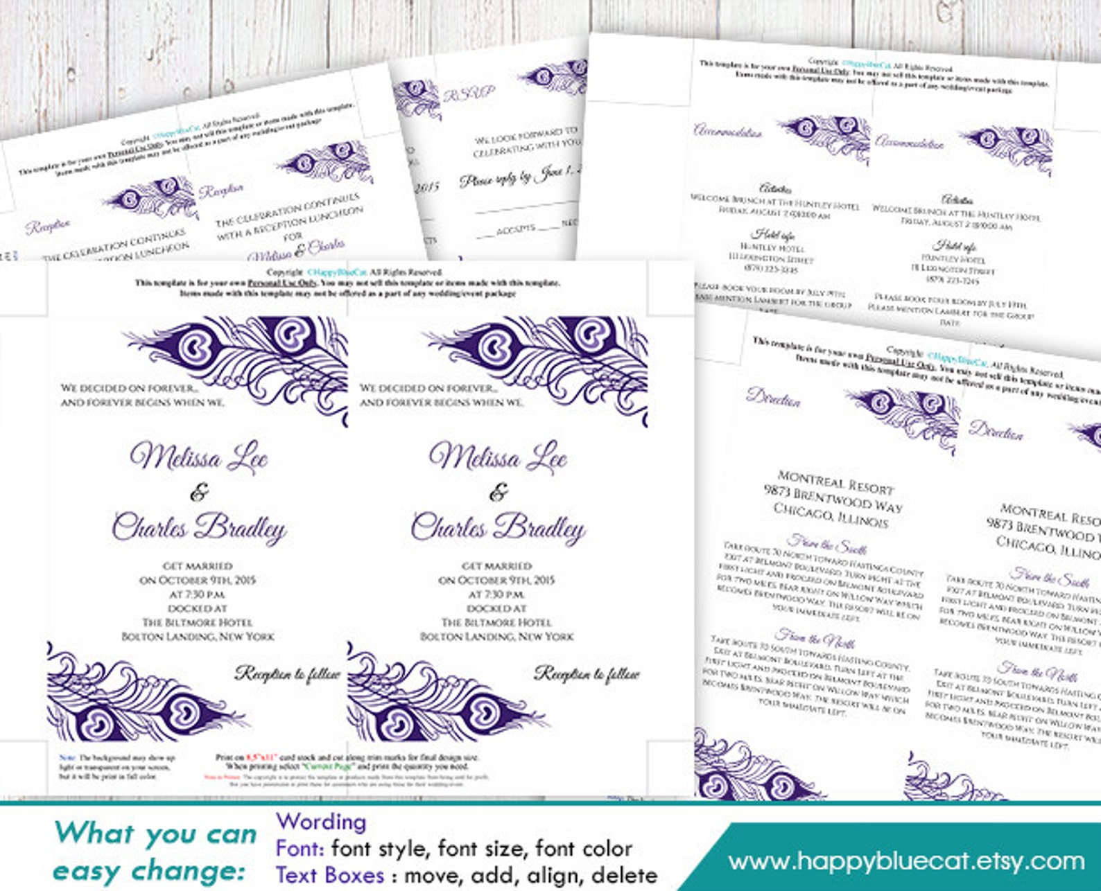 Diy Printable Pocket Wedding Invitation Template SET Instant Etsy