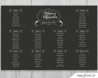 Wedding Seating Chart - RUSH SERVICE - Chalkboard Wedding Seating Chart Reception Poster - Digital Printable File HBC124