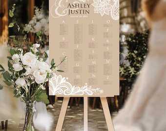 Sitzplan für die Landspitze: Rustikaler Sitzplan für die Hochzeit (Digitale Druckdatei)