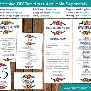Diy Printable Program Wedding Template Instant Download - Etsy
