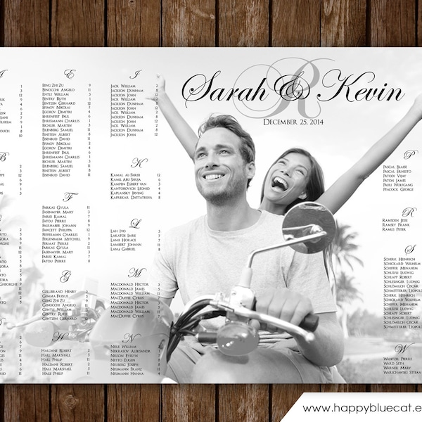 Wedding Seating Chart - RUSH SERVICE - Photo Customizable Wedding Seating Chart Reception Poster - Digital Printable File -HBC128