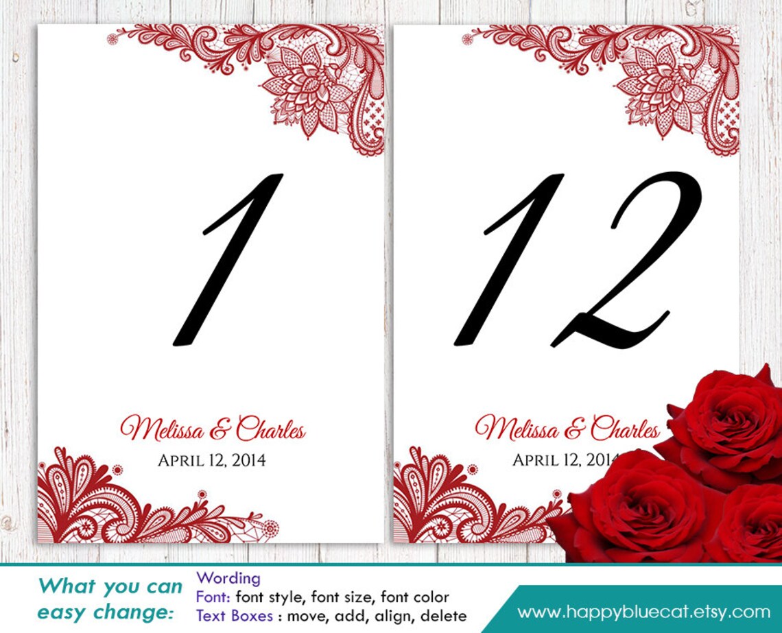 Diy Printable Table Number Card Template Instant Download | Etsy