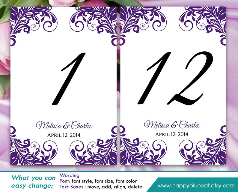 Diy Printable Table Number Card Template Instant Download - Etsy