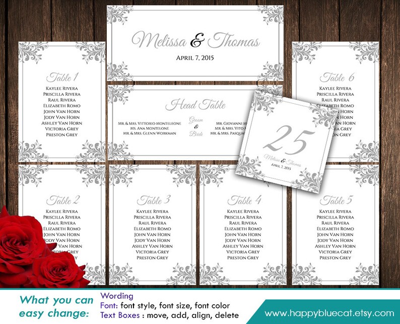 Free Printable Wedding Seating Chart Template Free Printable Wedding Seating Chart Template