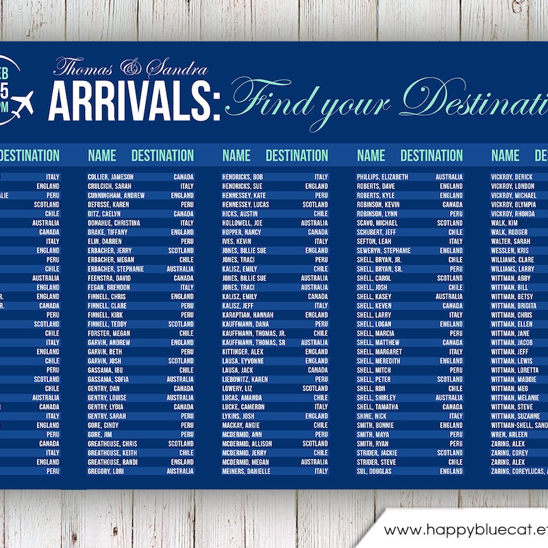 Wedding Seating Chart Etsy