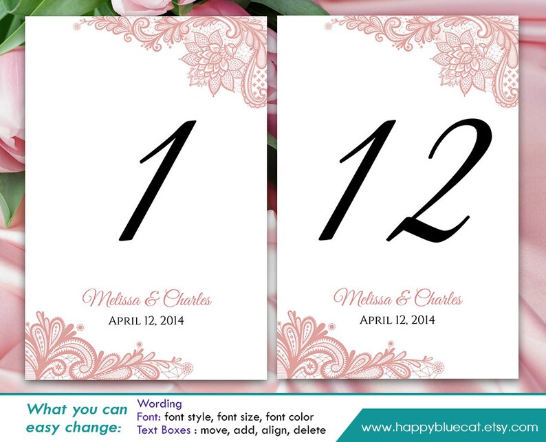 Diy Printable Table Number Card Template Instant Download | Etsy