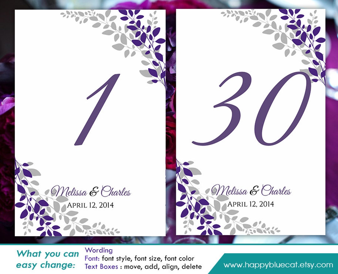 Diy Printable Table Number Card Template Instant Download - Etsy