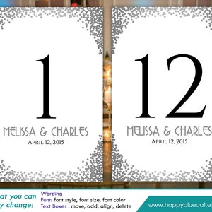 Diy Printable Table Number Card Template Instant Download EDITABLE TEXT ...