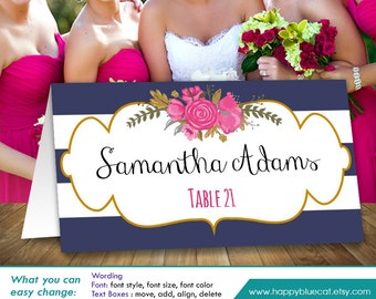 Diy Printable Wedding Place Card Template Instant Download - Etsy