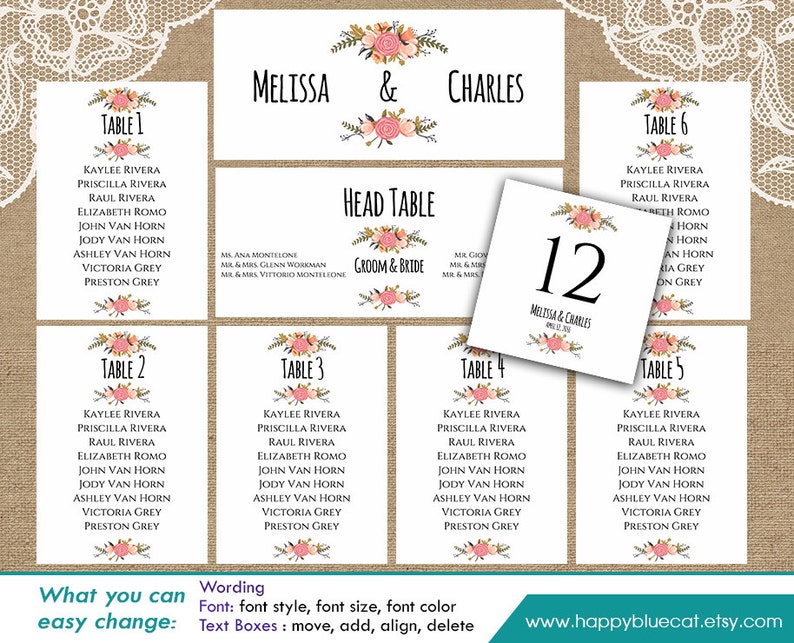 Free Wedding Seating Chart Template