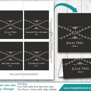 Diy Printable Wedding Place Card Template Instant Download - Etsy